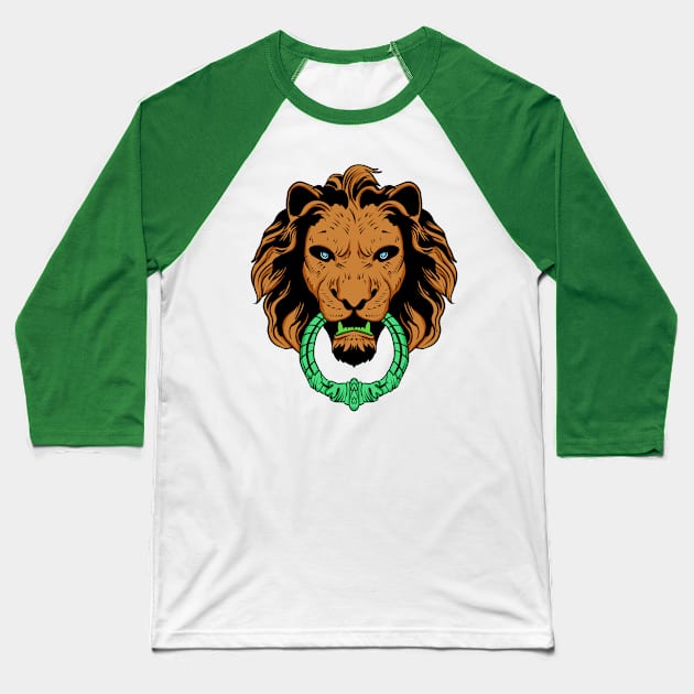 Yellow lion head Baseball T-Shirt by Pulseender